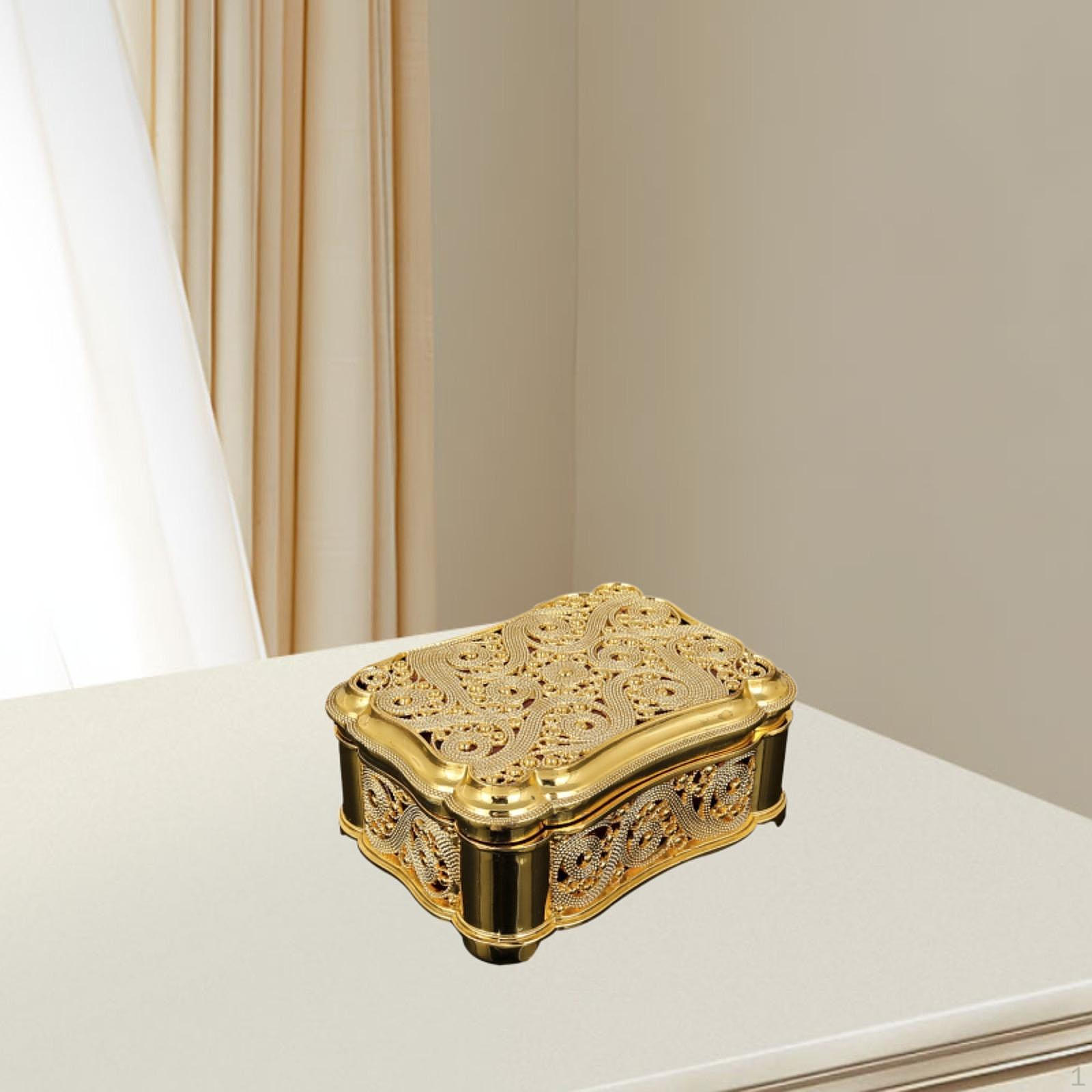 

Шкатулка для украшений, украшение для дома, футляр для хранения кулонов, подвесок, сережек-гвоздиков, браслетов золотой