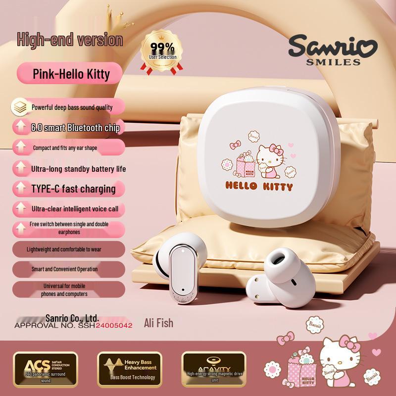 

Бездротові навушники Sanrio A07 з кістковою провідністю - Накладні, Вкладиші, Довгий час роботи від батареї для спорту та бігу