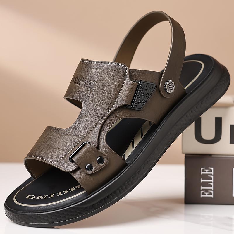 Fashion Sandals Summer Men's Casusal Outdoor Dual-purpose Slippers Breathable Anti Slip Waterproof Soft Sole Beach Shoes Driving Sandals