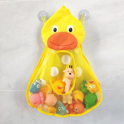 Cartoon Duck Frog Shape Storage  Bag With Suction Cup Bathroom Storage Hanging Bag