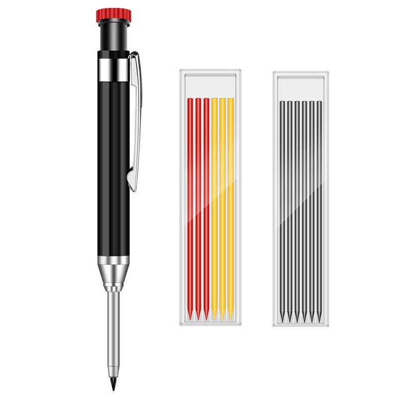 Em estoque: Lápis de Grafite Exclusivo de Metal com Ponta Longa de 2,8 mm para Furos Profundos em Marcenaria & Engenharia para Marcação & Posicionamento