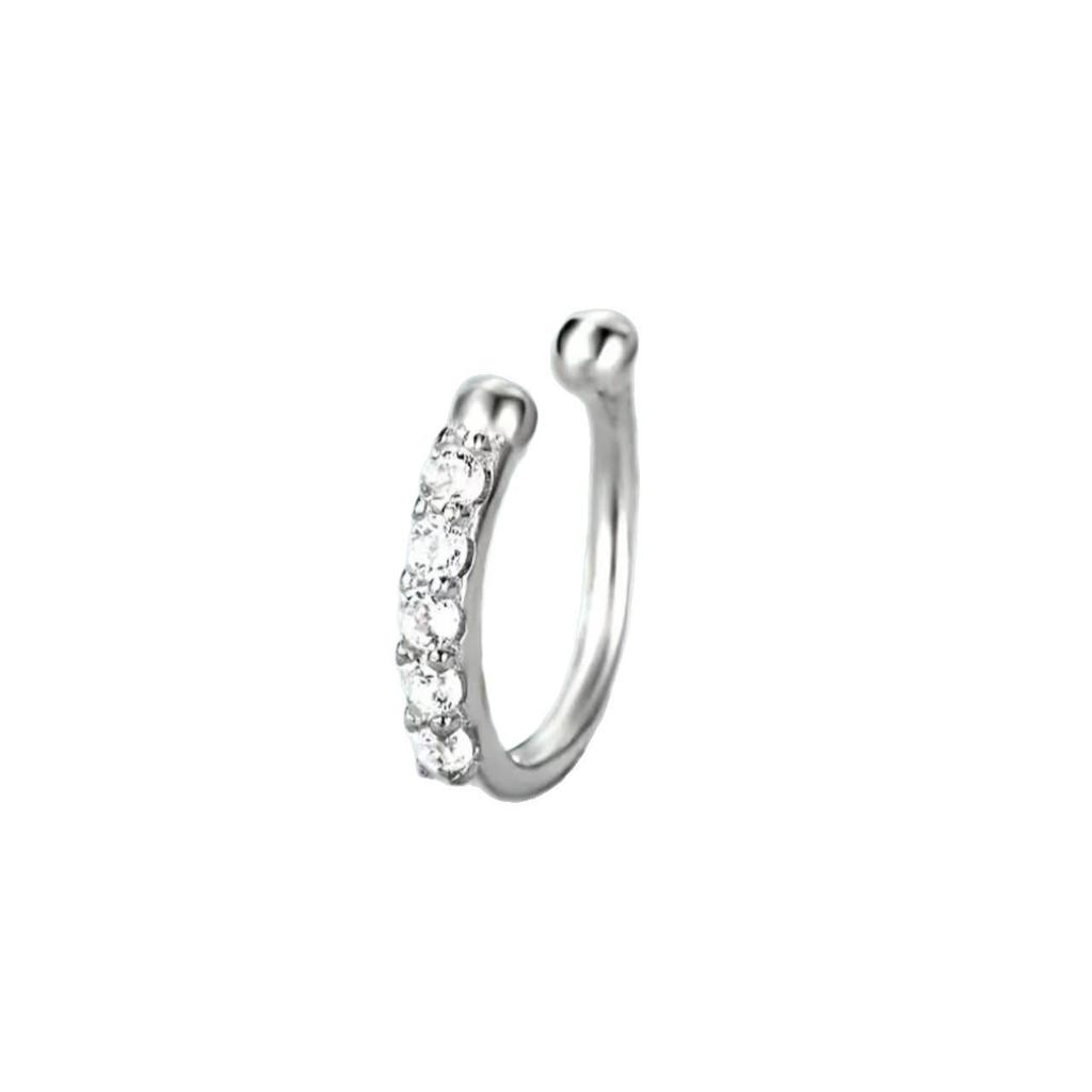 Bohemian S925 Sterling Silver Jewelry: Diamond Nose Ring, Ear Cuff, Unique Lip Ring, Earrings for Men & Women
