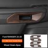 Holzmaserung Innenraum-Überzugsabdeckungen für Ford Ranger Wildtrak T9 2023 2024 Armaturenbrett-Verkleidung Lüftungsdüse Mittelkonsole Schalthebel-Panel-Abdeckung