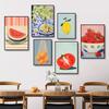 Colorful Modern Abstract Fruit Canvas Prints Maximalist Peach Strawberry Watermelon Wall Art Poster for Living Room Home Decor