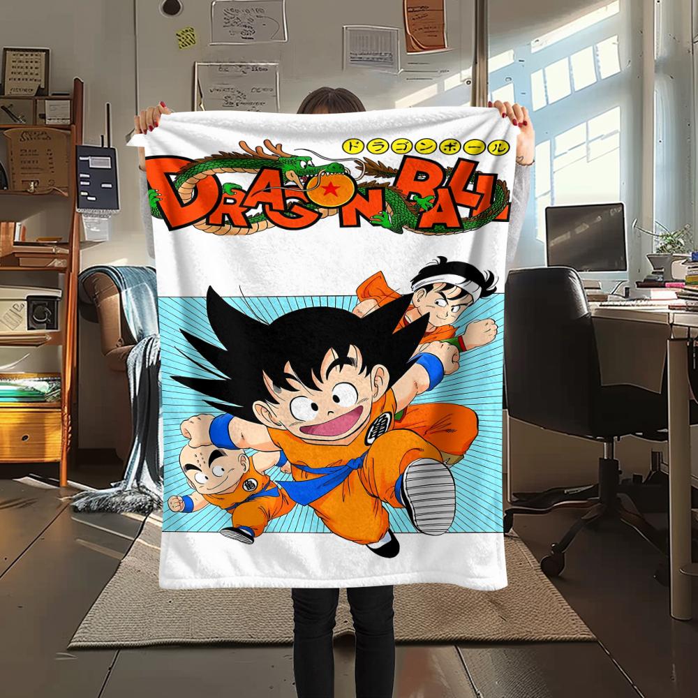 Dragon Ball Character Print Flannel Blanket High Quality Comfortable for All Seasons Home Decor Warmth and Comfort Perfect for Christmas Gifts