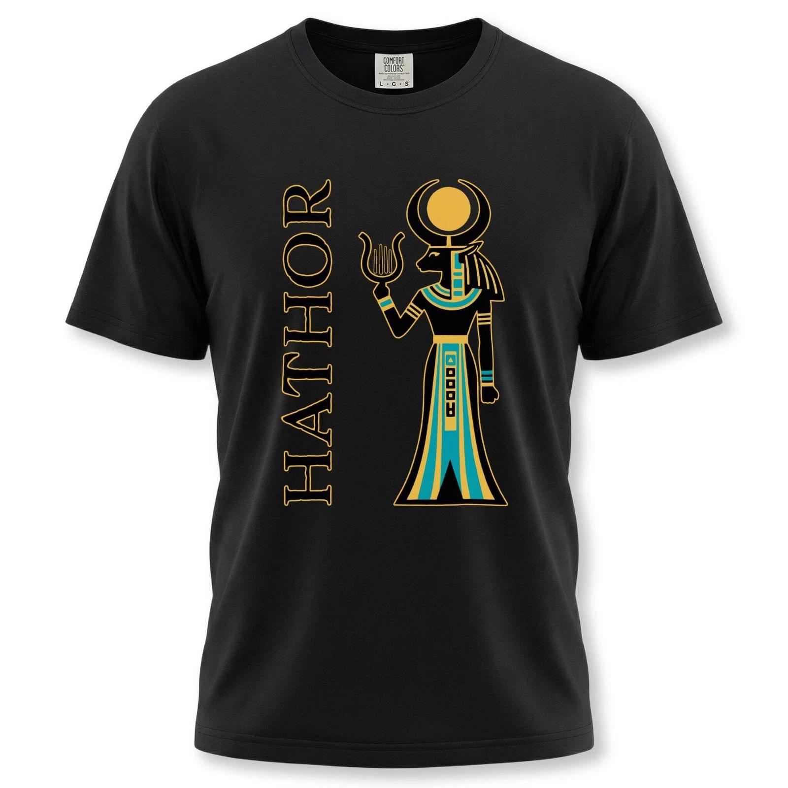 Hathor Egyptian Goddess T-Shirt | Ancient Egyptian Mythology Sun Disk Tee XS