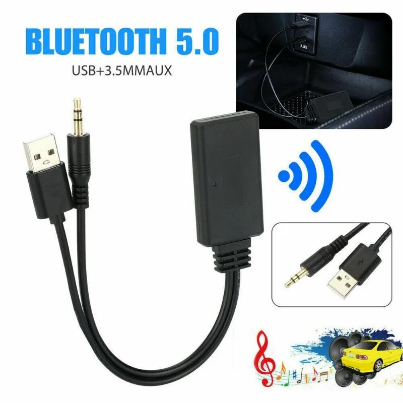 Car Bluetooth Audio Adapter for BMW E90 E91 Wireless Music Receiver with 3.5mm Aux Connection and USB Support