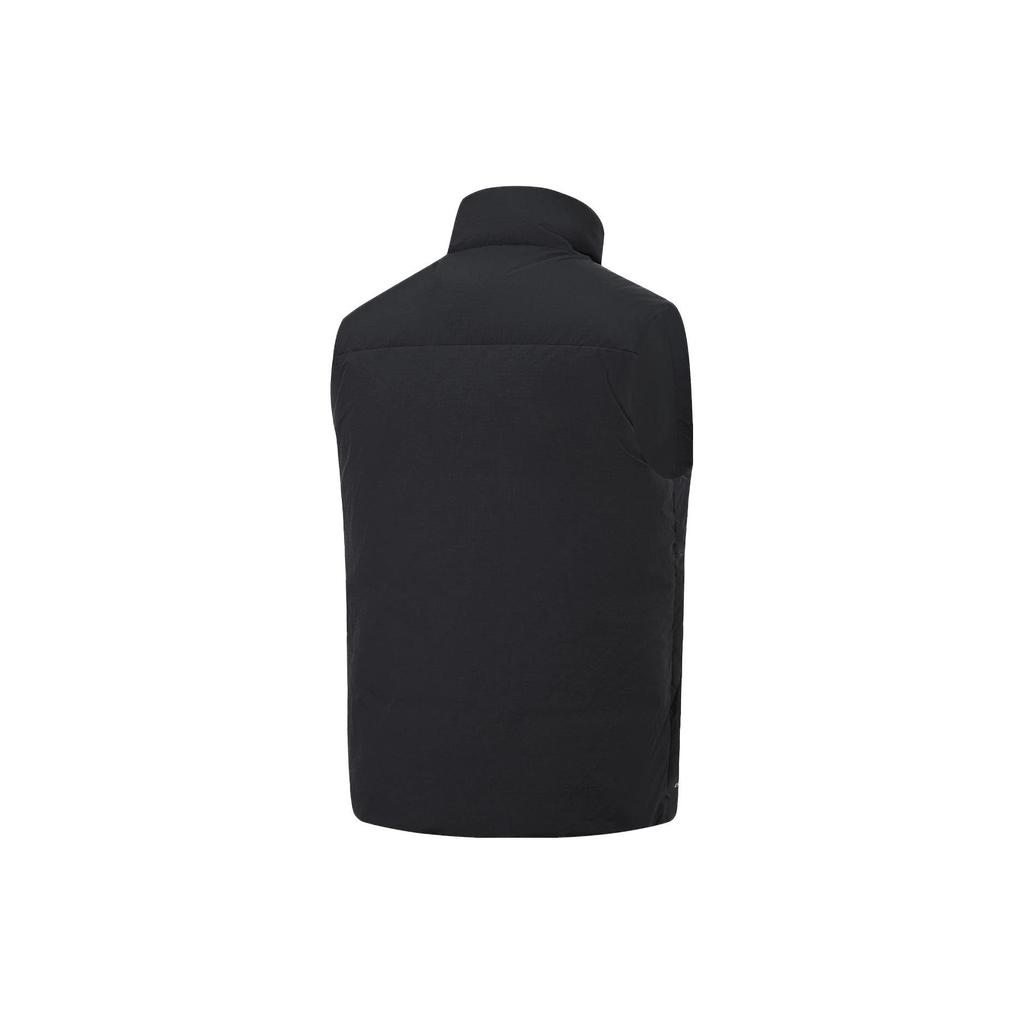 Li Ning Fitness Series FW23 Solid Color Stand Collar Windproof Down Vest Men Vests Black AMRT011-1