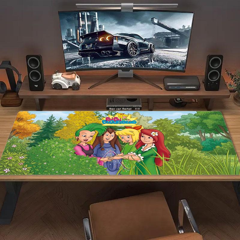 Bibi Blocksberg Adventure Large Size Mouse Pad Large Gaming Table Cushion Nonslip Laptop Tablet Big Mousepad Xxl Mat Mini Pc Playmat With Lock Edge