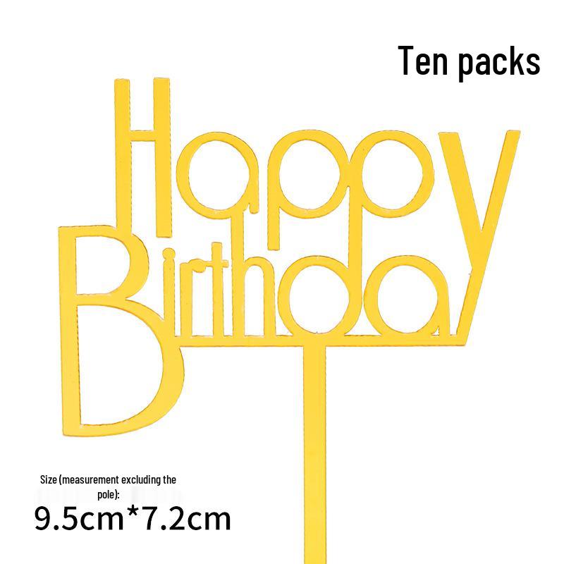 50-Pack Acrylic 'Happy Birthday' Cake Toppers - Popular Party Decorations with Free Shipping