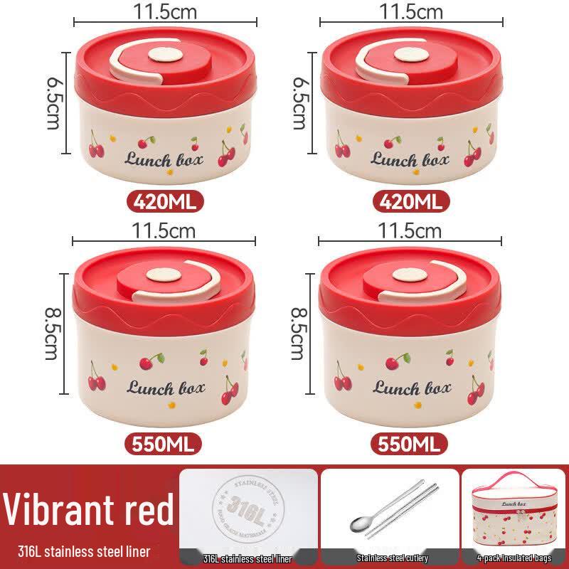 ZISIZ Portable Microwavable Lunch Box & Breakfast Bowl Set