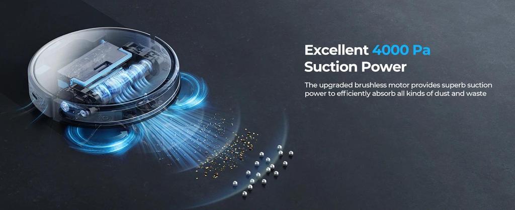 Robot Vacuum 4000Pa Suction with App Remote and Voice Control with Gyroscope Navigation Smart Sweeping Robot for Home Cleaning