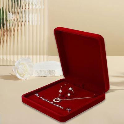 Velvets Jewelry Box for Rings Necklaces Earrings Bracelet Display Tray Elegant Organizer Case for Special Occasions