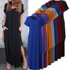 Premium Quality Women Summer Maxi T-shirt Dress With Short Sleeves And Pockets