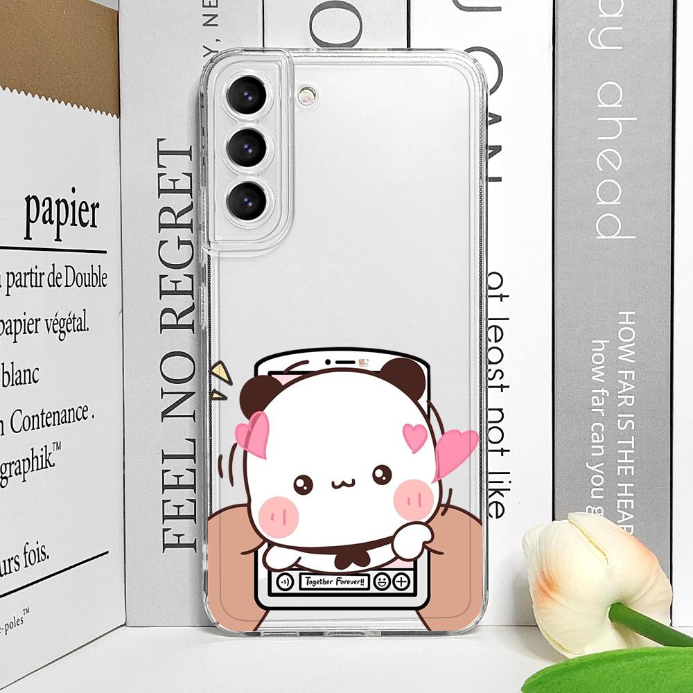

Funny Cartoon Bubududu Panda Couple Clear Phone Case for Motorola Moto Edge 40 Pro G85 G73 G71 G60 G22 G52 G32 Lovers Soft Cover Motorola Moto G9 Plus