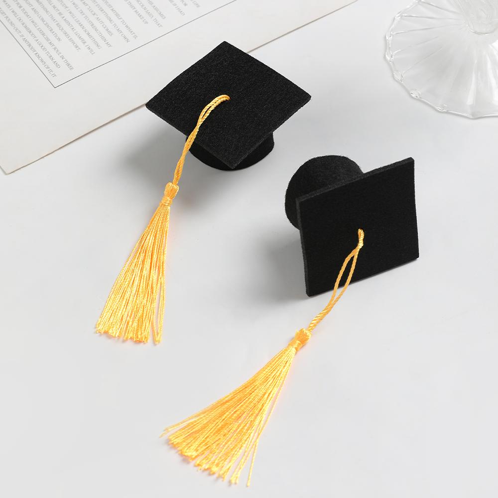 5/10Pieces Mini Graduation Hats For Christmas Home Decoration Graduation Wine Bottle Decor DIY Children's Hair Card Accessories