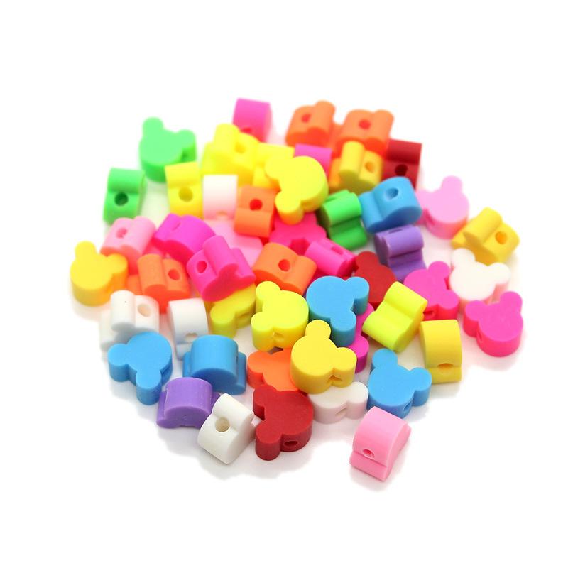 Soft Pottery Pieces Beaded Diy Mobile Phone Chain Accessories Loose Beads Smiley Face Letters Animal Fruit Mixed Soft Pottery