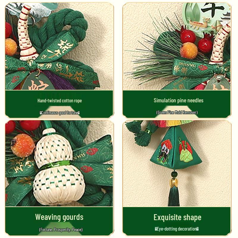 Dragon Boat Festival 2026 Hand-Woven Wanzi Knot Zongzi Pendant with Bell - New Home Decoration Ornament