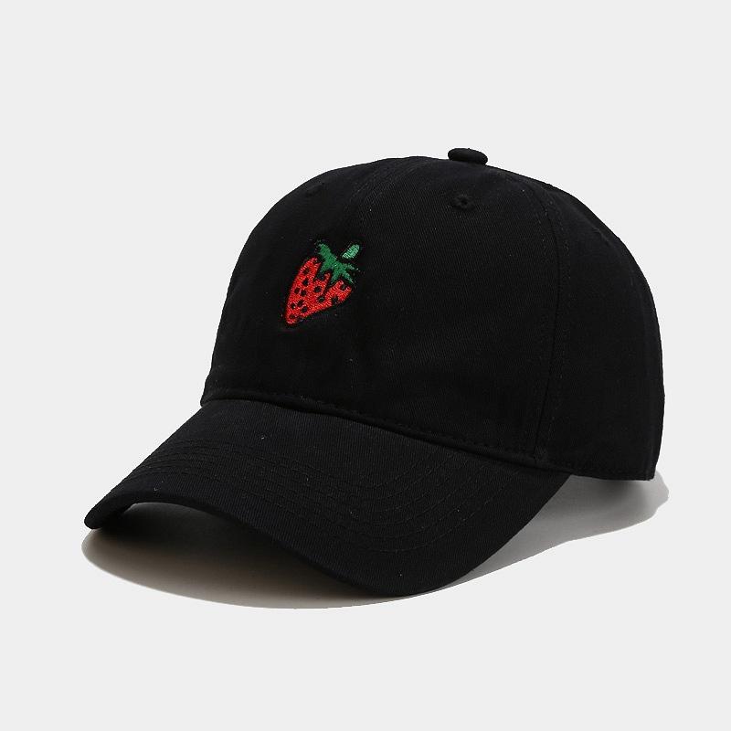Sunscreen Embroidery Fruit Strawberry Cap Summer Small Fresh Baseball Cap Men's Shade Bend Cap