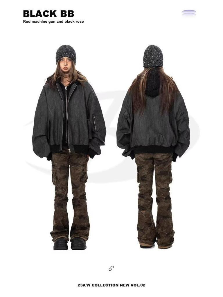 Herr 2024 Retro Amerikansk Arbetsklädesjacka - Huva Läderdesign för Vår & Höst