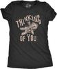 Womens Thinking of You T Shirt Funny Voodoo Doll Graphic Novelty Tee
