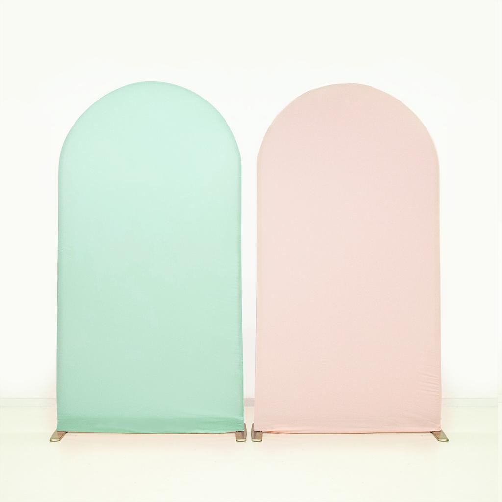 Hochzeitsbogenbezug Hintergrundstoff für Spandex-Passform Bogenständerbezug Chiara Bogenrahmenbezüge für Geburtstags-Babyparty-Dekor