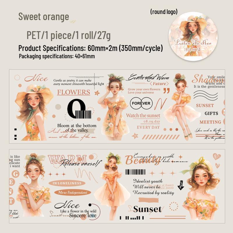 Retro PET Tape: English Magazine Style Collage Print for Girly Journal Decoration Standard