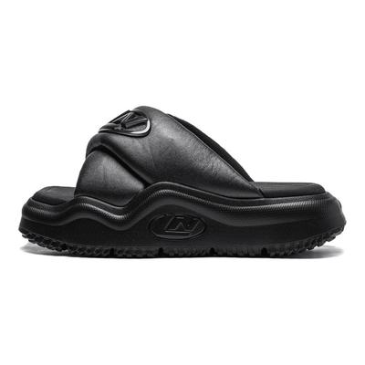 Ciabatte Li Ning Bred alla Moda Suola Spessa Comode Casual Antiscivolo Sandali a Ciabatta Calzature Donna Nero AGAU006-2