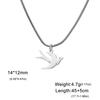 My Shape Swallow Pendent Necklace Stainless Steel Choker Swallow-Tailed Kite Bird Animal Charms Chain Women Jewelry Flying Birds