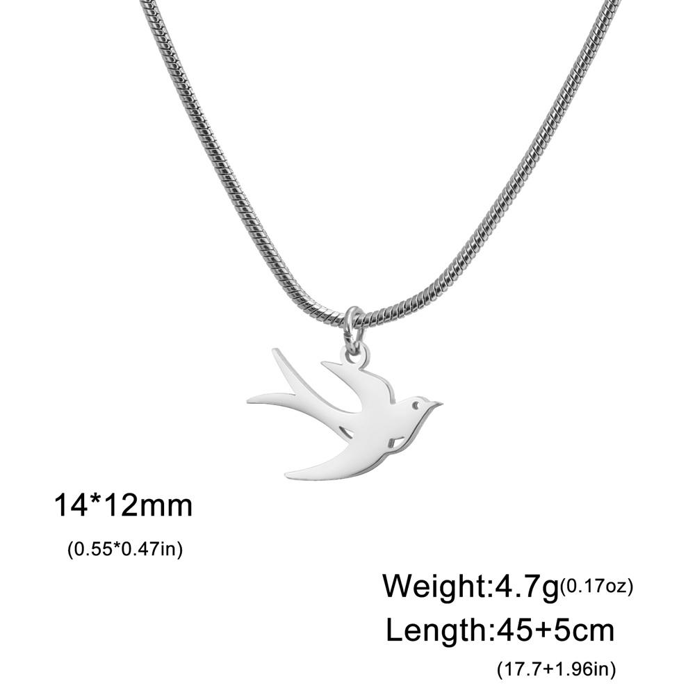 My Shape Swallow Pendent Necklace Stainless Steel Choker Swallow-Tailed Kite Bird Animal Charms Chain Women Jewelry Flying Birds