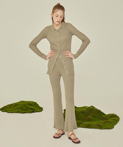 Kkuape Knit Bootcut Pants_Olive