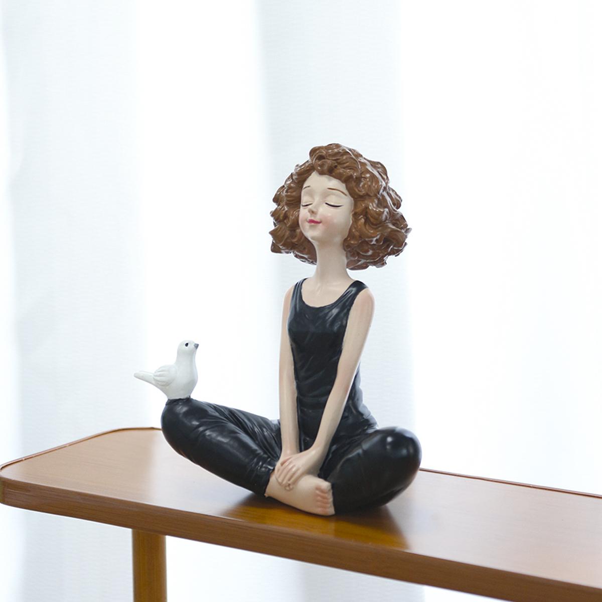 

1 yoga girl ornament, creative home decoration ornament, birthday gift, garden decoration чёрный