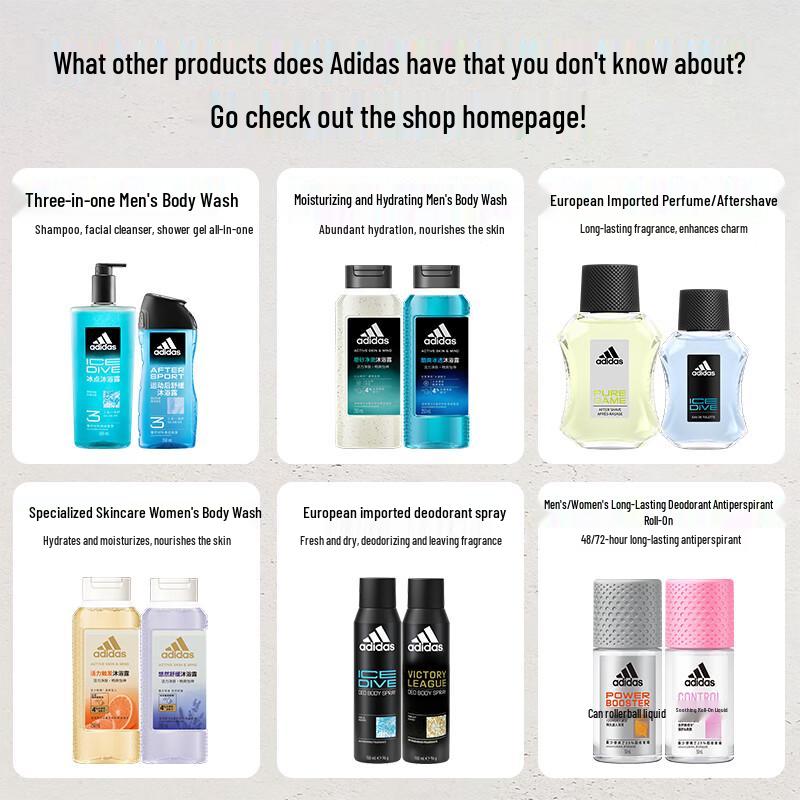 Adidas Men's Body Wash & 3-in-1 Shower Gel