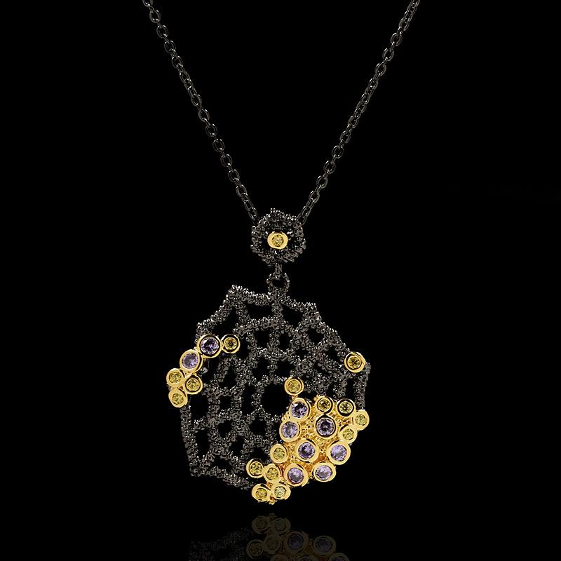 

Bohemian Ethnic Style Black Gold Two Color Necklace