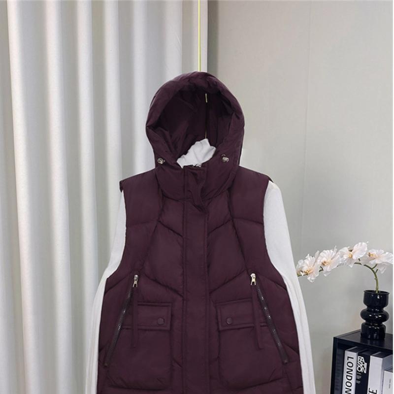 Women Loose Hooded Short Thick Warm Waistcost Puffer Sleeveless VestNew Autumn Winter Women Puffer Down Vest