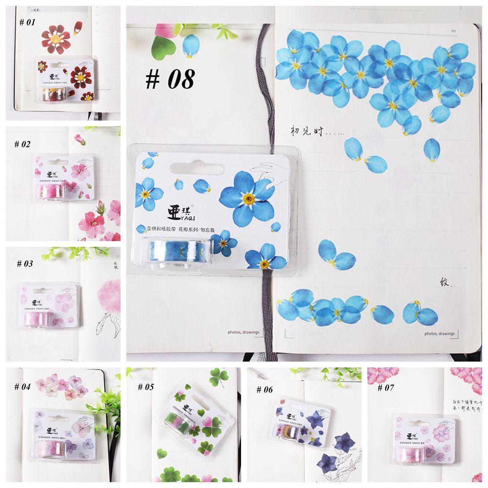 200PCS DIY Stylish Decorative Sticky Paper Scrapbooking Flower Petals Tape Masking Tape
