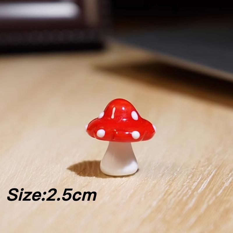 Mushroom Family Handmade Glass Ornaments Cute Mushroom Glaze Figurine Mini Car Decorations Creative Holiday Gifts Wholesales New
