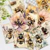 32pcs, Vintage Bee Floral Postcards, Room Decoration Stickers, Brochure Materials, Souvenirs, Collectibles and Mailing
