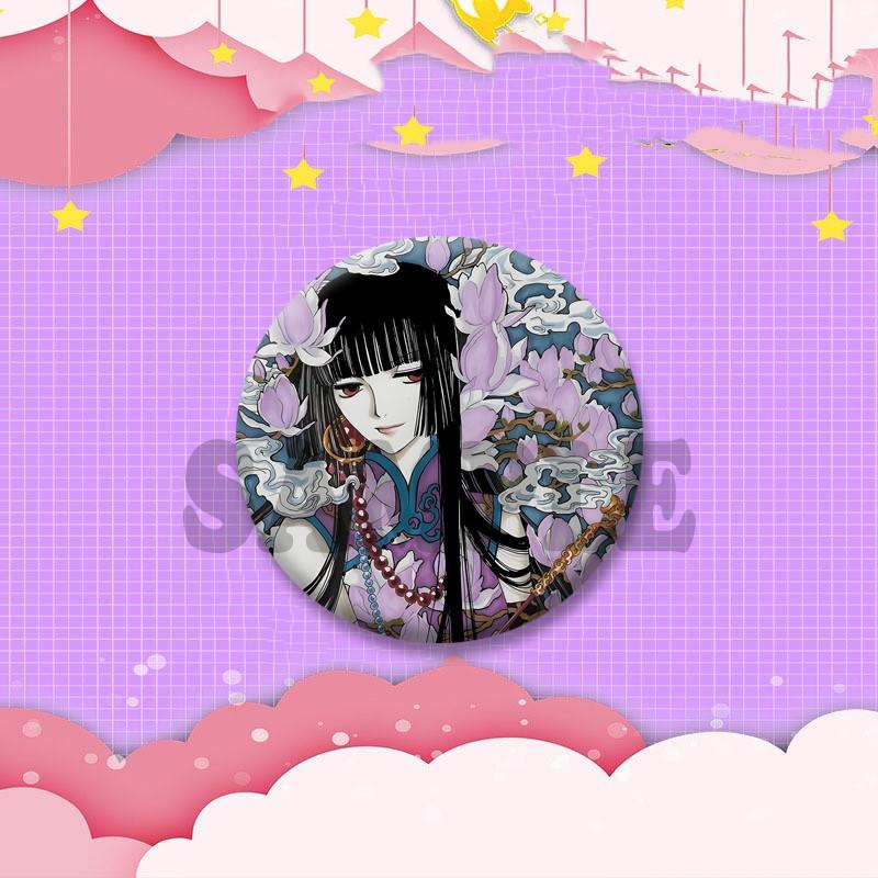 Japanese Manga XxxHolic Can Badge Anime Cartoon Round Cosplay Badge Yuuko Kimihiro Watanuki Brooch on Backpack Accessories Gift