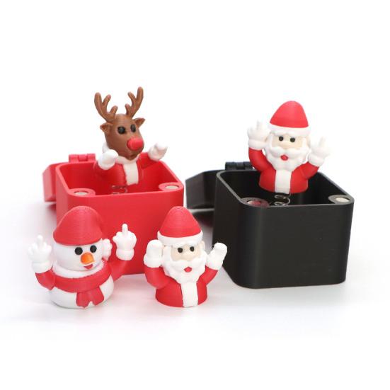 1/2/4Pcs Christmas Middle Finger In A Box Ornament Pop-up Santa Claus Reindeer Snowman Box Desktop Decoration Tricky Props Gag Prank Gift
