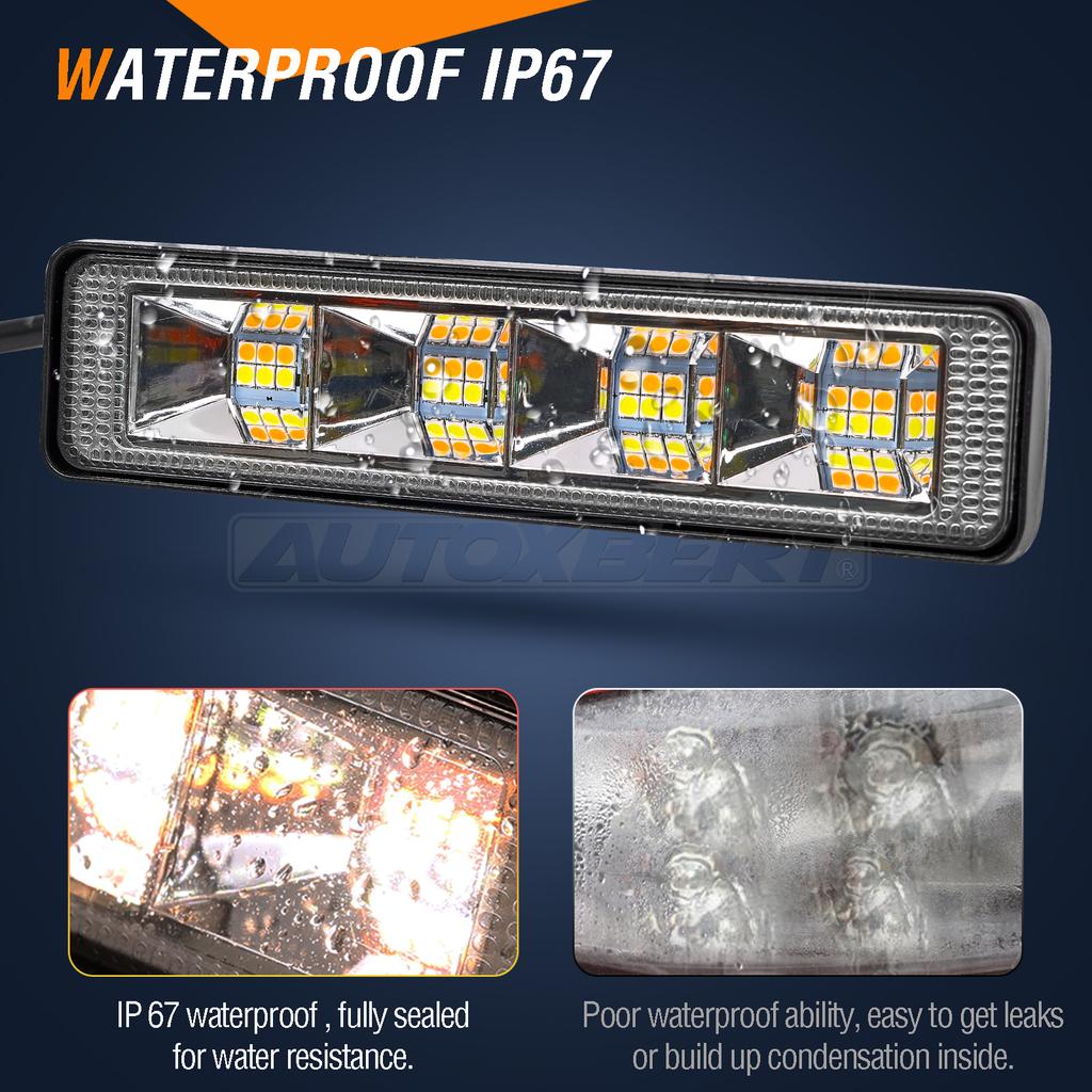 6" Inch 12V 24V LED Light Bar Off Road Spotlight White & Yellow LED Driving Fog Light for Cars Truck 4x4 Boat Lada Atv Work Lamp