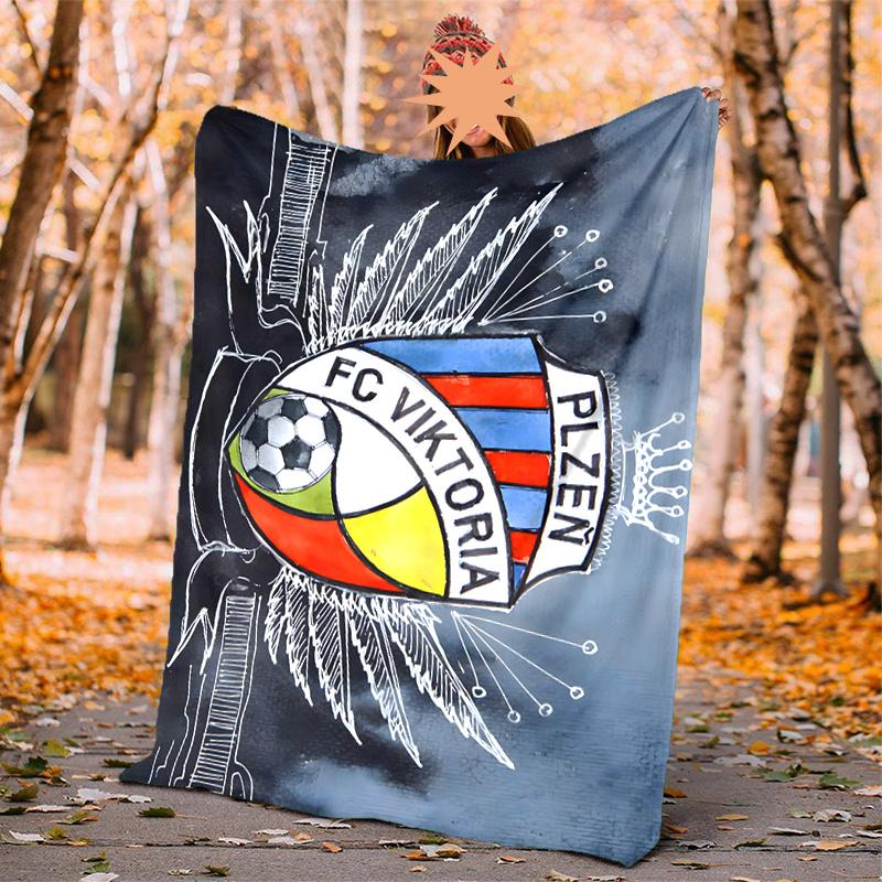 Fc Viktoria Flannel Blanket Soft Warm All-Season Throw, Design for Camping, Car Travel, Hiking Sofa, Bed, Office Perfect Gift for Parties