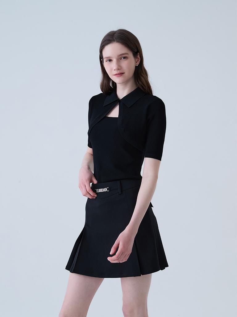 LORDLOAR Bolero Collar Knit Black