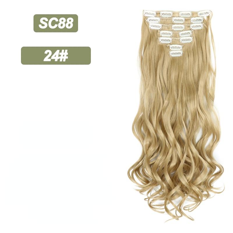 MISSQUEEN Long Wavy Ombre Hair Extensions 16 Hairpins Clipped In The Hair Extensions To Synthesize A Heat Resistant Thick Wig