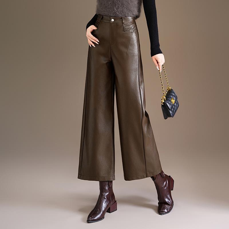 

Women s 2025 Winter Wide-Leg Drape Leather Pants: Loose, Versatile, and Casual Straight-Leg Design. 4XL