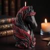 Mystical Red Feather Horse Head Silicone Mold with Exquisite Pegasus Feathers and Mane Details, 3D DIY Handmade Candle Mold