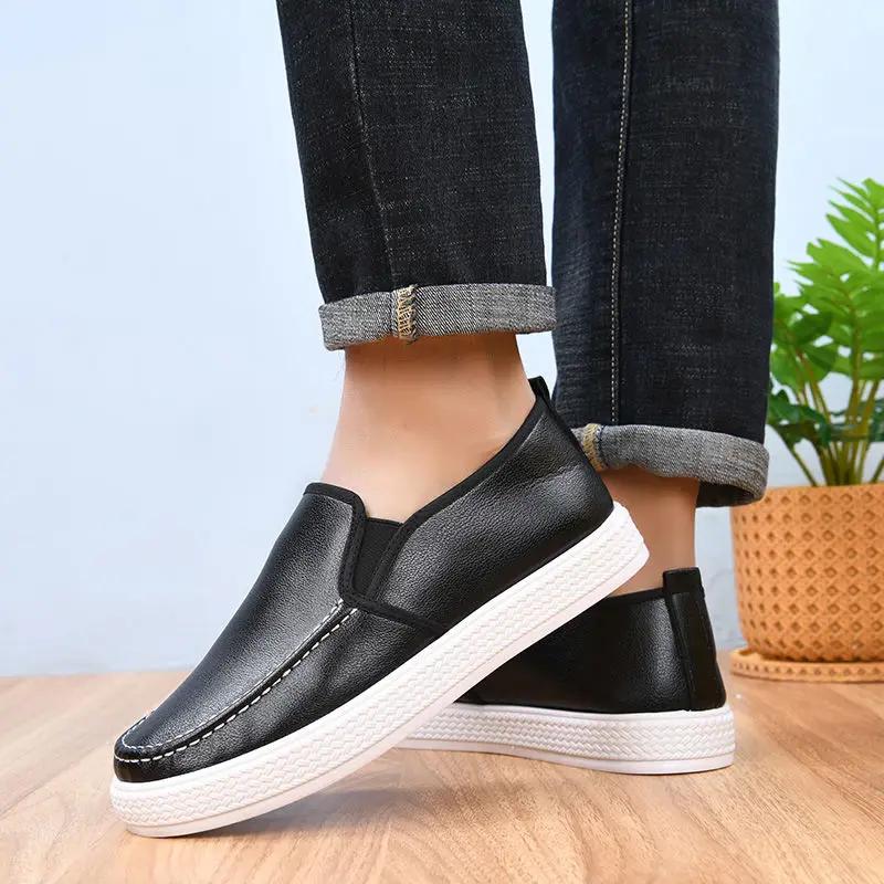 Runde Spitze Herren Freizeitschuh zum Hineinschlüpfen Niedrig geschnitten Sommer-Sonderpreis Retro Designer PU Erwachsene Klassisch Original 2026 Lederschuhe für Herren