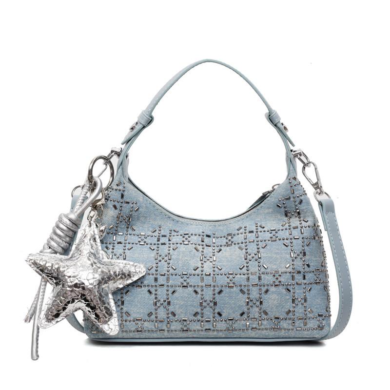 IELGY Ladies Handbag Denim Shoulder Underarm Dumpling Bag