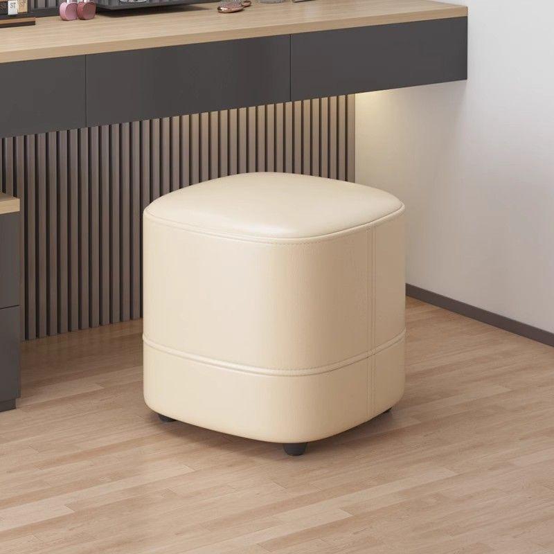 Leather low stool, simple sofa stool for home use, bedroom dressing stool, living room square stool, soft bag small stool