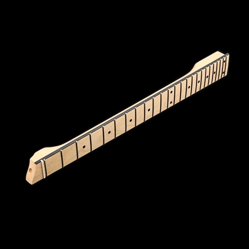 Guitar Neck Headless 25 Fret Maple Wood Smooth Natural Musical Dot Inlay Guitar Fingerboard Neck Solid Replacement Parts